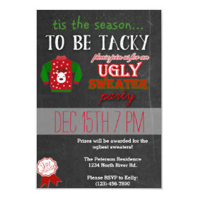Ugly Sweater Christmas Party 3.5x5 Paper Invitation Card