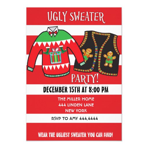 ugly sweater christmas party invitation zazzle ugly sweater christmas party invitation zazzle