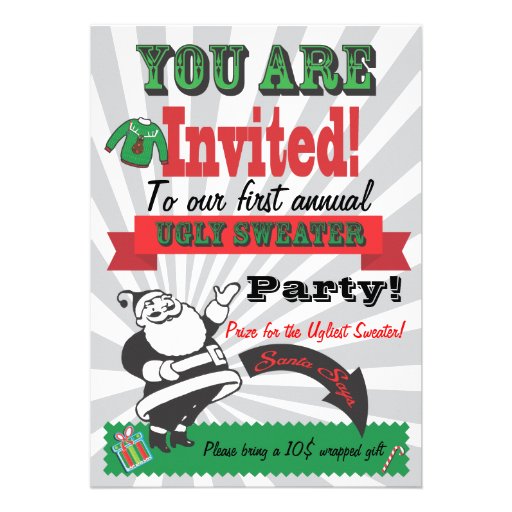 Ugly sweater Christmas Party Invitations