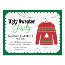 Ugly Sweater Christmas Party Invites