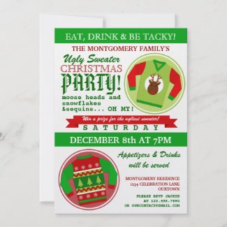Ugly Sweater Christmas Party Personalized Invite