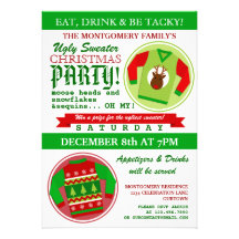 Ugly Sweater Christmas Party Personalized Invite