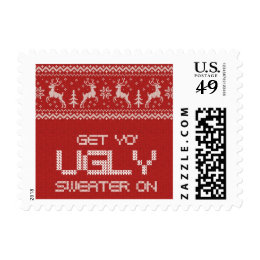 ugly sweater christmas party postage