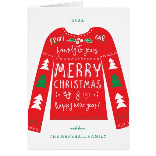 ugly sweater funny christmas greeting card zazzle good ugly christmas sweater