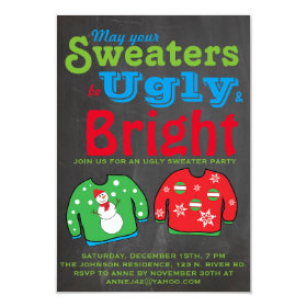 Ugly Sweater Holiday Party. 3.5x5 Paper Invitation Card