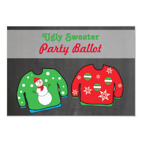 Ugly Sweater Party Contest Voting Ballot 3.5x5 Paper Invitation Card