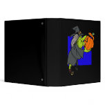 Ugly witch kissing scared pumpkin binders