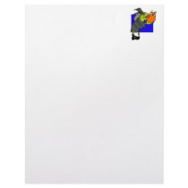 Ugly witch kissing scared pumpkin letterhead