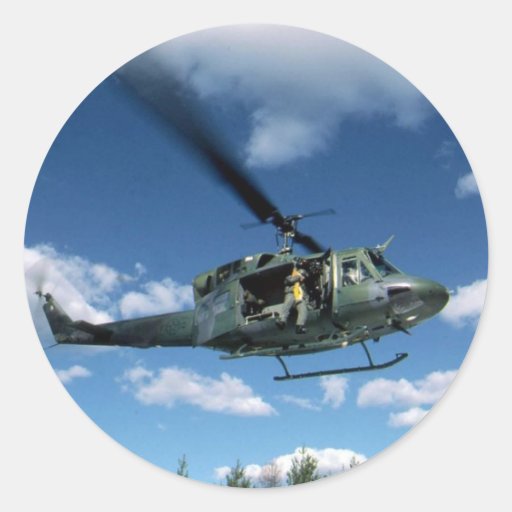 UH1 50 HELICOPTER ROUND STICKERS