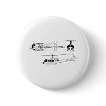 UH1 Huey Blueprint (Iriquois) Pinback Button