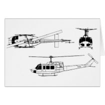 UH1 Huey Blueprint (Iriquois) Greeting Card