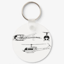 UH1 Huey Blueprint (Iriquois) keychains