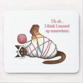 Uh Oh Kitty mousepad