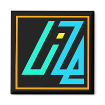 UIZE Magnet (orange in black border) by uize_merch UIZE Magnet (orange in black border)