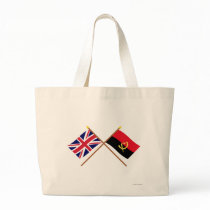 UK and Angola Crossed Flags Canvas Bags