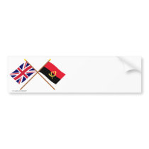 UK and Angola Crossed Flags Bumper Sticker