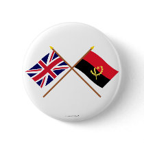 UK and Angola Crossed Flags Pinback Button