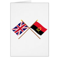 UK and Angola Crossed Flags Greeting Cards