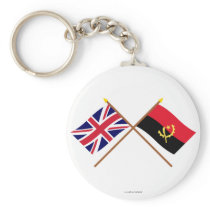 UK and Angola Crossed Flags Key Chain
