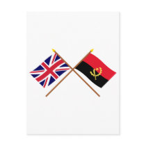 UK and Angola Crossed Flags Postcards