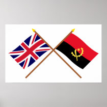 UK and Angola Crossed Flags Print