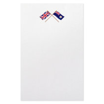 UK and Anguilla Crossed Flags Custom Stationery