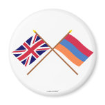 UK and Armenia Crossed Flags Magnet