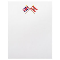 UK and Austria Crossed Flags Letterhead Template
