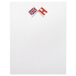 UK and Austria Crossed Flags Letterhead Template