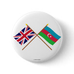 UK and Azerbaijan Crossed Flags Button