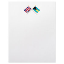 UK and Bahamas Crossed Flags Custom Letterhead