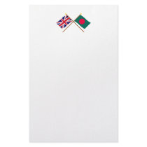 UK and Bangladesh Crossed Flags Stationery Design