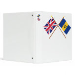 UK and Barbados Crossed Flags 3 Ring Binder