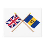 UK and Barbados Crossed Flags Post Cards