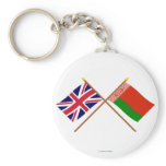 UK and Belarus Crossed Flags Key Chains