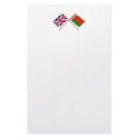 UK and Belarus Crossed Flags Stationery Design