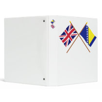 UK and Bosnia & Herzegovina Crossed Flags Binder