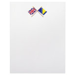 UK and Bosnia & Herzegovina Crossed Flags Custom Letterhead