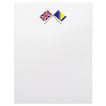 UK and Bosnia & Herzegovina Crossed Flags Custom Letterhead