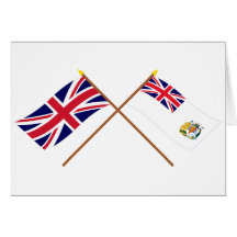 UK and British Antarctic Territory Crossed Flags Cards