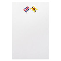 UK and Brunei Crossed Flags Custom Stationery