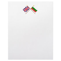 UK and Bulgaria Crossed Flags Custom Letterhead
