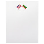 UK and Bulgaria Crossed Flags Custom Letterhead