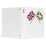 UK and Burundi Crossed Flags 3 Ring Binders