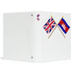 UK and Cambodia Crossed Flags Vinyl Binder