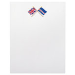 UK and Cape Verde Crossed Flags Letterhead Template