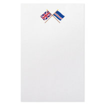 UK and Cape Verde Crossed Flags Stationery Paper