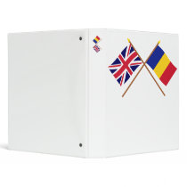 UK and Chad Crossed Flags 3 Ring Binders