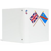 UK and Congo Democratic Republic Crossed Flags Vinyl Binders