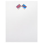 UK and Congo Democratic Republic Crossed Flags letterhead